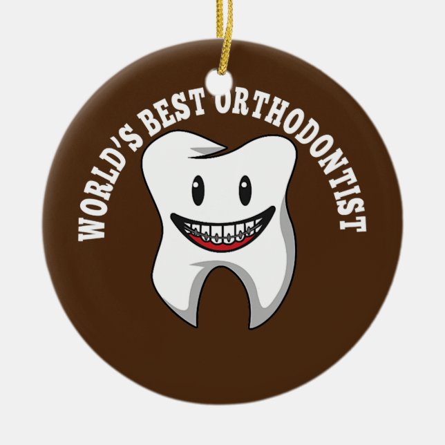 Orthodontist dentist Teeth Braces Orthodontics Julgransprydnad Keramik (Framsidan)