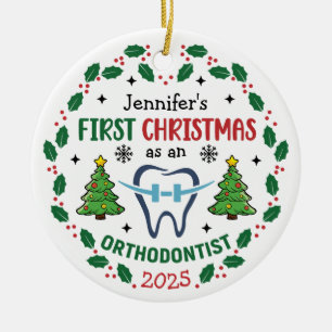 Orthodontist Första julen Personlig Träd Julgransprydnad Keramik