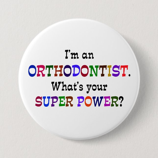 Orthodontist Toppen Power Humor Knapp (Framsida)