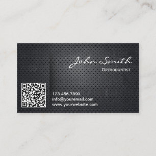 Orthodontistsvartmetall QR kodifierar Visitkort