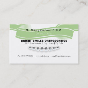 Orthodontistvisitkort med det möte kortet tidsbeställning kort