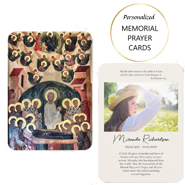Orthodox Christian Funeral / Memorial Prayer Card  Placeringskort (Skapare uppladdad)