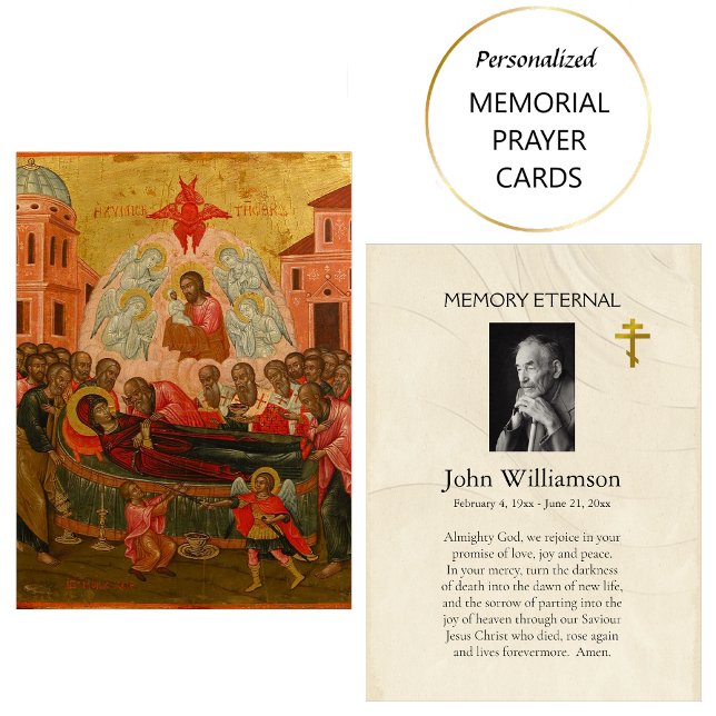 Orthodox Christian Memory Eternal Prayer Card Placeringskort (Skapare uppladdad)