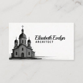 Orthodox Church Sketch on White Background Visitkort