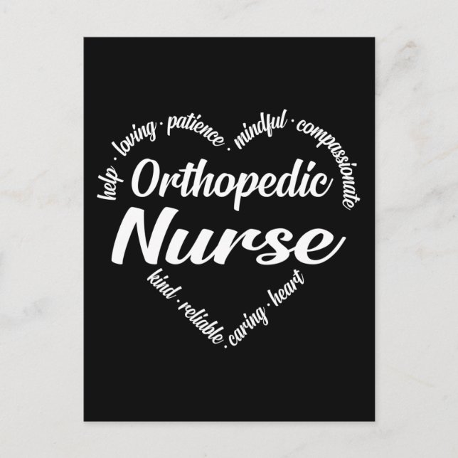 Orthopedic Nurse Heart Ord Cloud Helg Vykort (Framsida)
