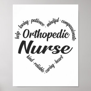 Orthopedic Nurse Heart Ord Cloud Poster