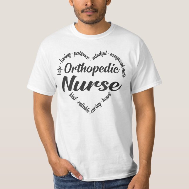 Orthopedic Nurse Heart Ord Cloud T Shirt (Framsida)