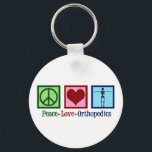 Orthopedist Peace Kärlek Orthopedics Office Nyckelring<br><div class="desc">Peace Kärlek Orthopedics. En söt julklapp till en ortopedisk kirurg eller ortopedist som arbetar med muskuloskeletala systemet och patienter som behöver skuldra- och höftkirurgi. Ett fredstecken,  ett hjärta och ett skelett.</div>