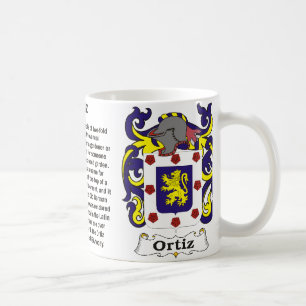 Ortiz familjvapensköld på en mugg