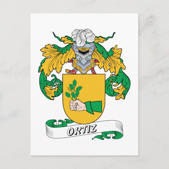 Ortiz Family Crest Vykort (Framsida)