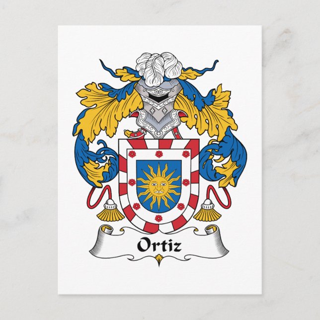 Ortiz Family Crest Vykort (Framsida)