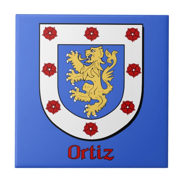 Ortiz Family Shield Kakelplatta (Framsidan)