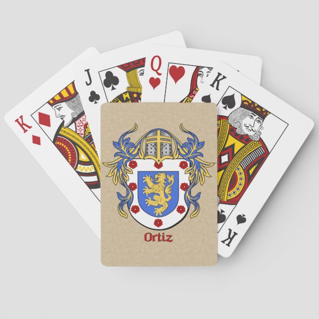 Ortiz Heraldic Shield med Mantling Spel Kort (Baksidan)