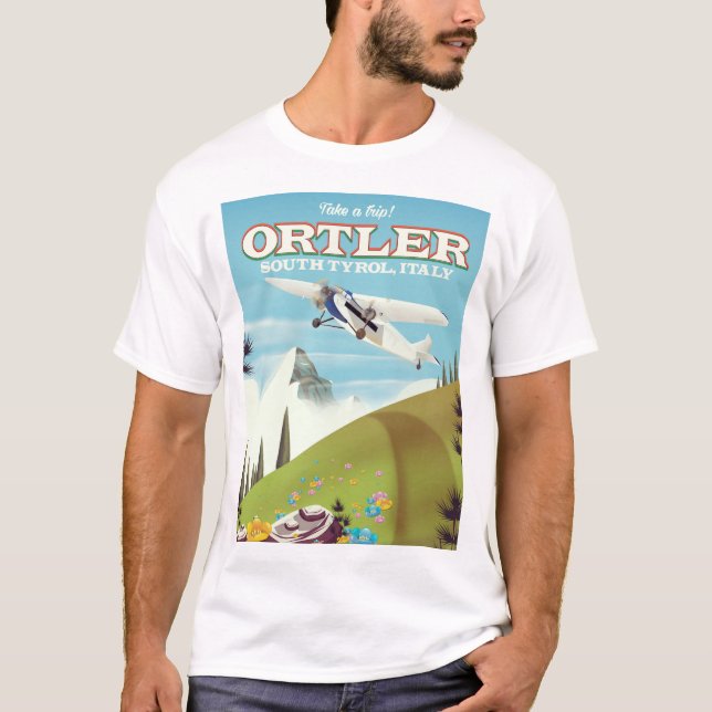 Ortler - Sydtyrolen, reseaffisch för Italien T Shirt (Framsida)