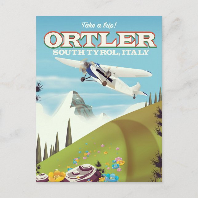 Ortler - Sydtyrolen, reseaffisch för Italien Vykort (Framsida)