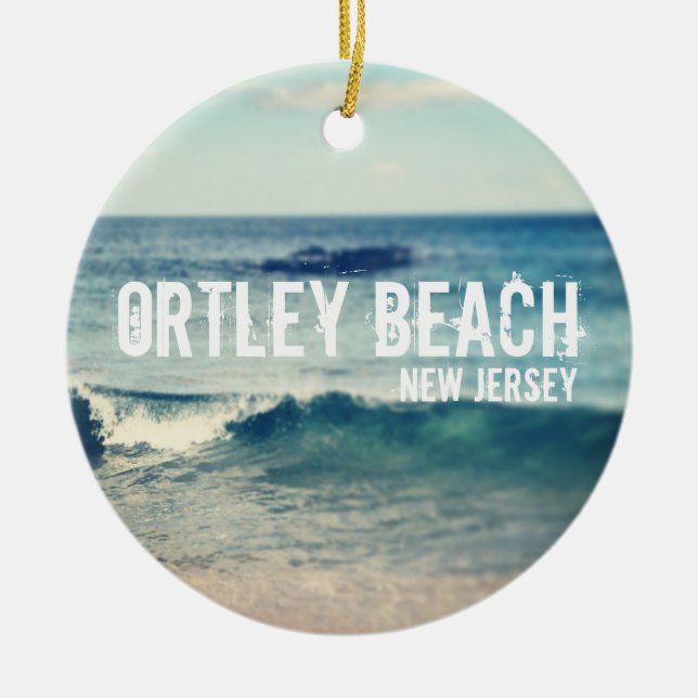 Ortley strand - 2013 - återställning på den Jersey Julgransprydnad Keramik (Framsidan)