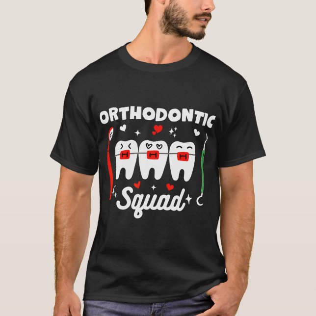 Ortodontiskt fyrkantstandontist tandtandtandtandbl t shirt (Framsida)