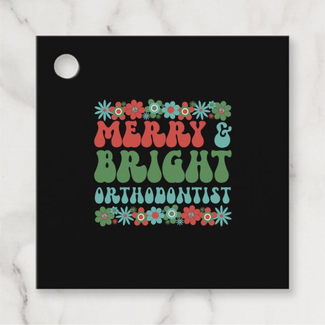 Ortodontist jul Orthodontic Julafton Gifts Gåvor Etiketter (Framsida)