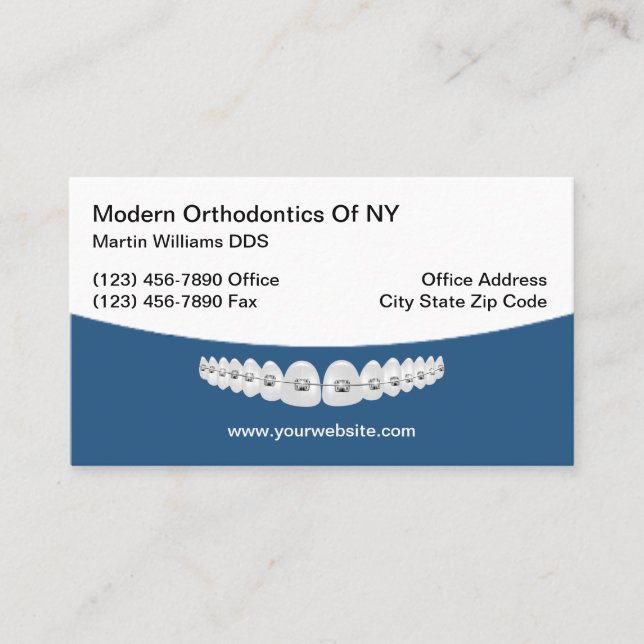 Ortodontist Modern Orthodontics-Affärskort Visitkort (Framsida)
