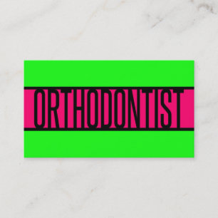 Ortodontist Neon Grönt och Shock rosa Visitkort