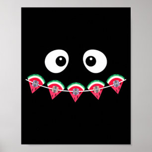 Ortodontist sommar vattenmelon tandställning gummi poster