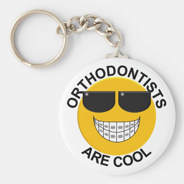 Ortodontister är nyckelkedjan Coola Braces Ansikte Nyckelring (Framsidan)