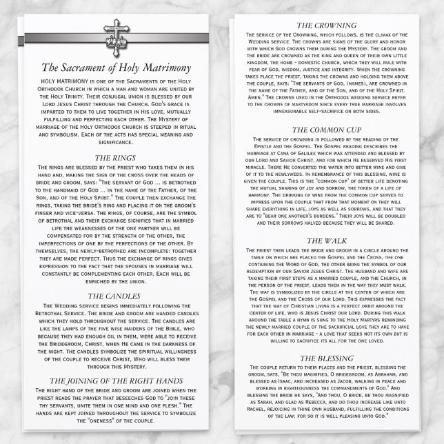 Ortodox Bröllop Beskrivning 4 x 9 kort (Orthodox Wedding Description 4 x 9 cards from Ammia's Orthodox Online Store on Zazzle.)
