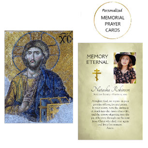 Ortodox Christian Funeral Jesus Icon Prayer Card Placeringskort