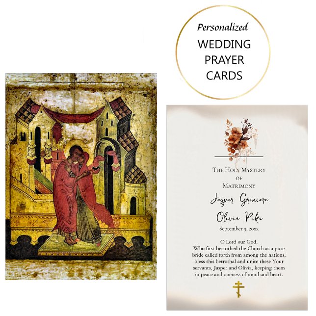 Ortodox Christian Icon Bröllop Prayer Card Placeringskort (Skapare uppladdad)
