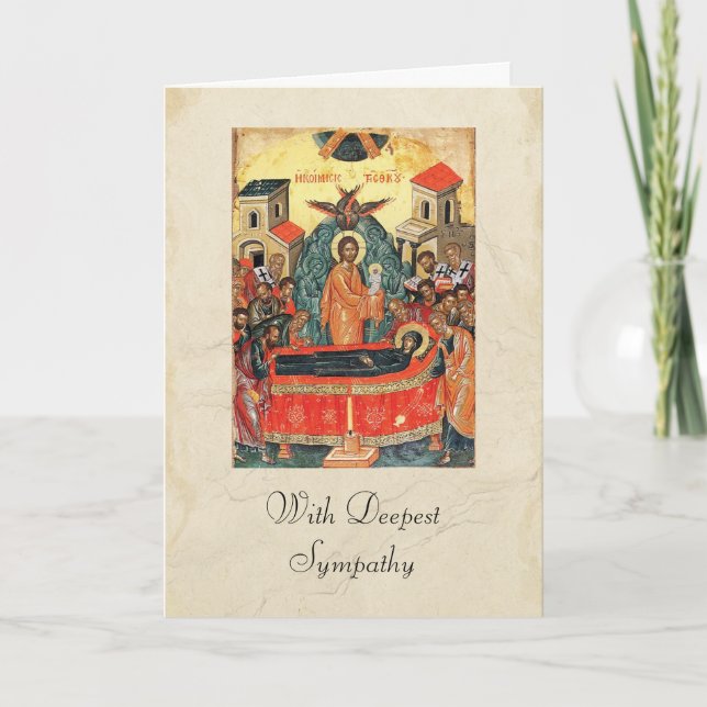 Ortodox Christian Icon Funeral Sympathy Kort (Framsida)