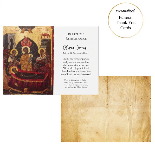Ortodox Christian Icon Funeral Tack You Card Visitkort (Skapare uppladdad)