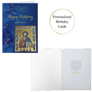 Ortodox Christian Jesus Kristus Icon Birthday Kort