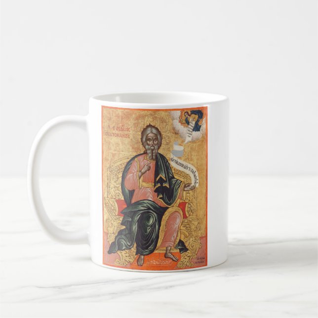 Ortodox ikon av aposteln Andreas Kaffemugg (Vänster)