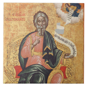 Ortodox ikon av aposteln Andreas Kakelplatta
