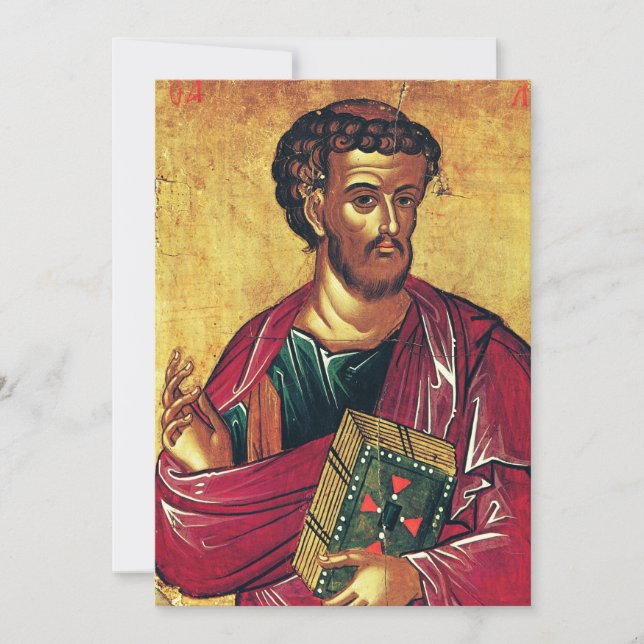 Ortodox ikon av evangelisten Lukas Tack Kort (Framsida)