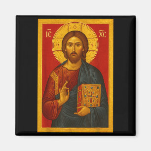 Ortodox ikon av Jesus Kristus Pantokrator Magnet