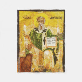 Ortodox ikon av Sankt Athanasius av Alexandria Fleecefilt
