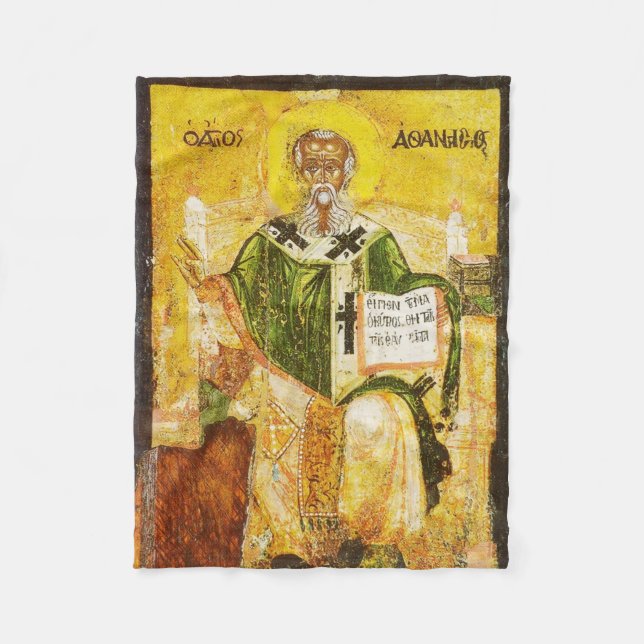 Ortodox ikon av Sankt Athanasius av Alexandria Fleecefilt (Framsidan)