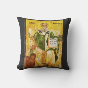 Ortodox ikon av Sankt Athanasius av Alexandria Kudde