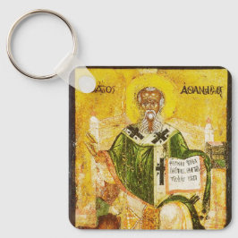 Ortodox ikon av sankt Athanasius av Alexandria Nyckelring