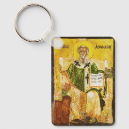 Ortodox ikon av sankt Athanasius av Alexandria Nyckelring