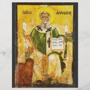 Ortodox ikon av Sankt Athanasius av Alexandria Reklamblad