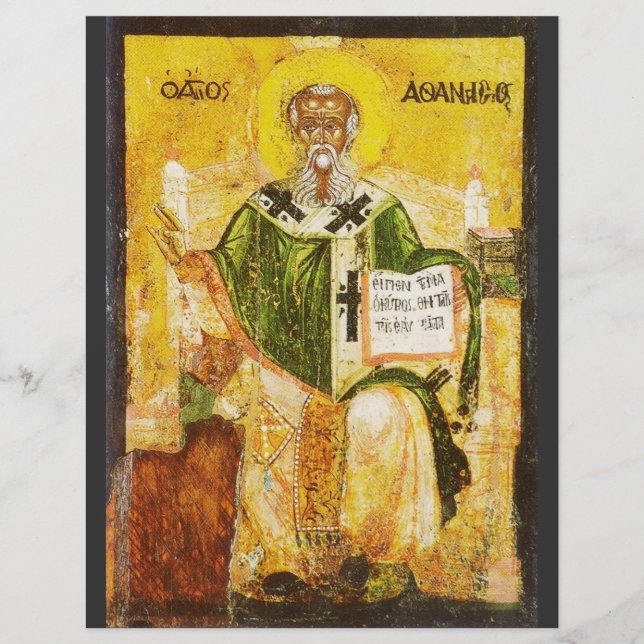 Ortodox ikon av Sankt Athanasius av Alexandria Reklamblad (Framsidan)