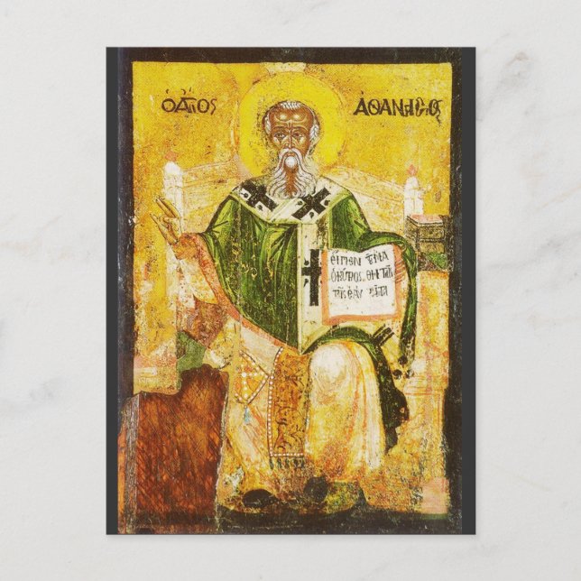 Ortodox ikon av Sankt Athanasius av Alexandria Vykort (Framsida)