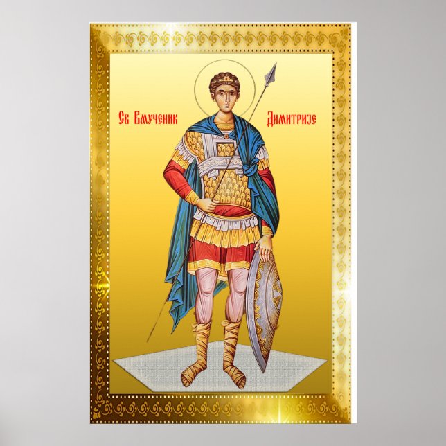Ortodox ikon av Sankt Demetrius Poster (Framsidan)