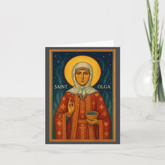 Ortodox ikon av Sankt Olga av Alaska  Kort (Framsida)