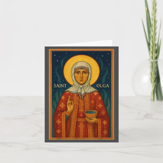 Ortodox ikon av Sankt Olga av Alaska  Kort (Framsida)