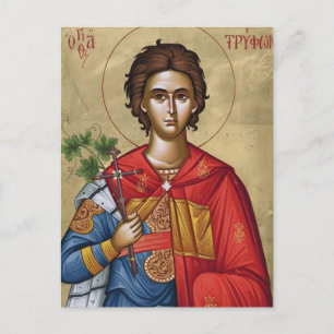 Ortodox ikon av St. Tryphon av Campsada Vykort