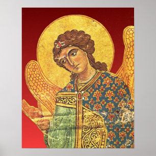 Ortodox ikon för vintage, ängel Gabriel Poster