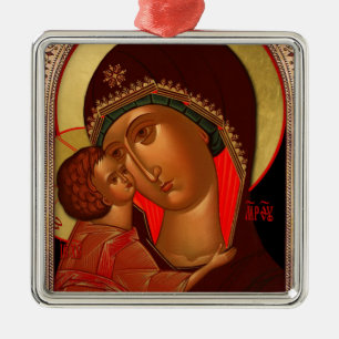 Ortodox julprydnad - Novgorod Theotokos Julgransprydnad Metall